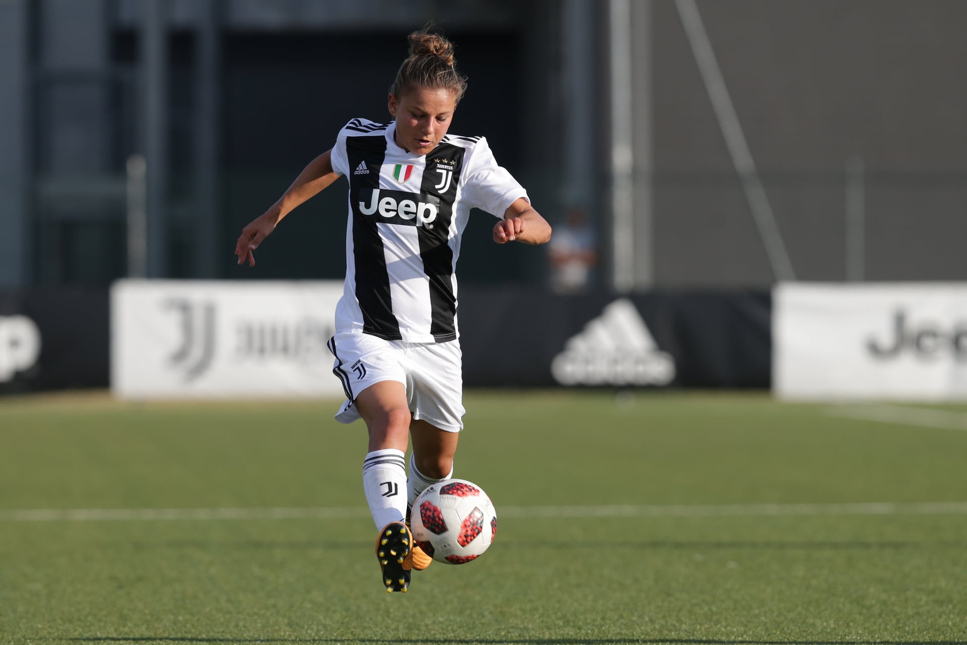 Football player controlling the ball